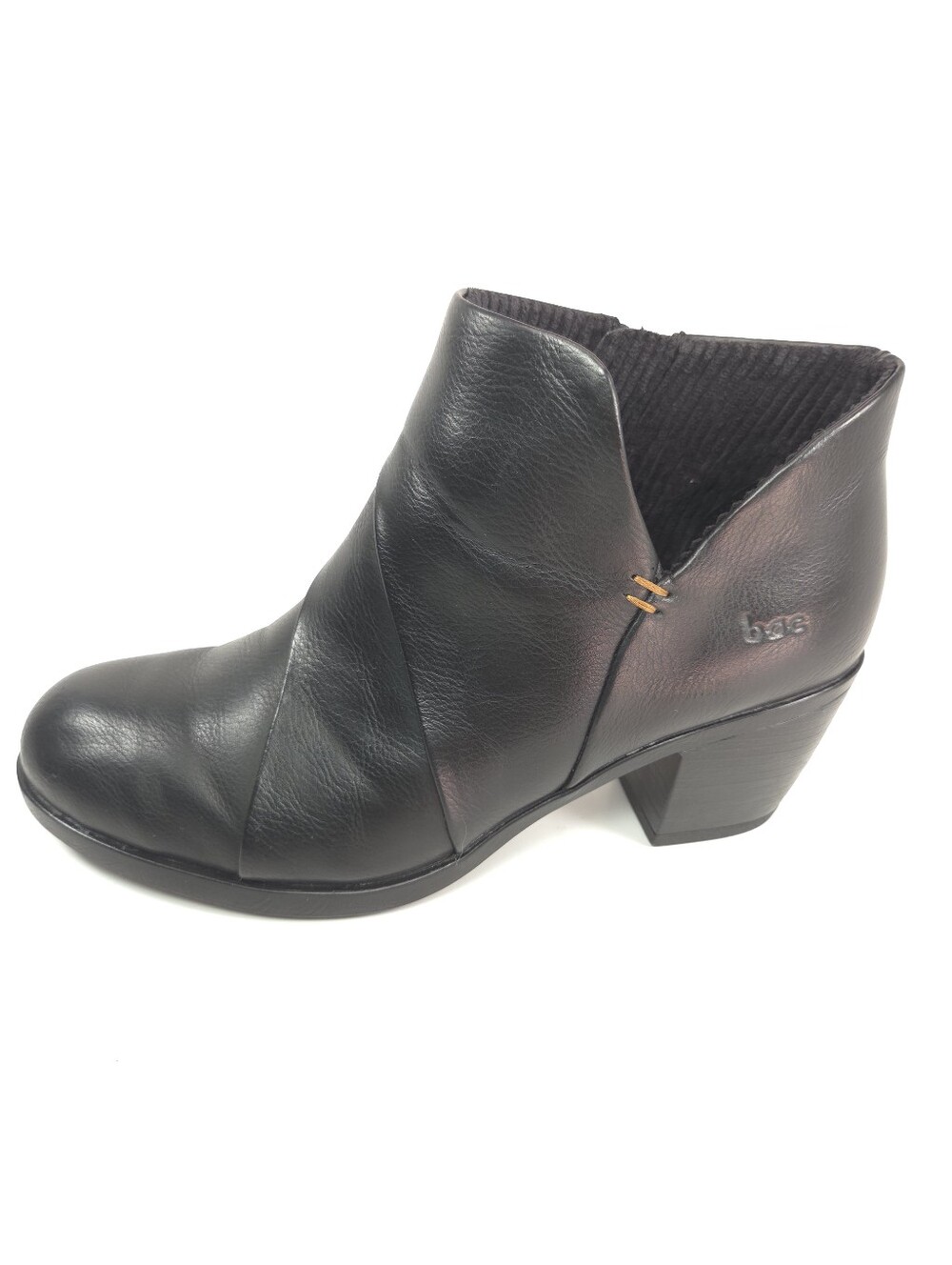 b.o.c. Katerina Black Leather‑Style Comfort Ankle Bootie Sz 7.5